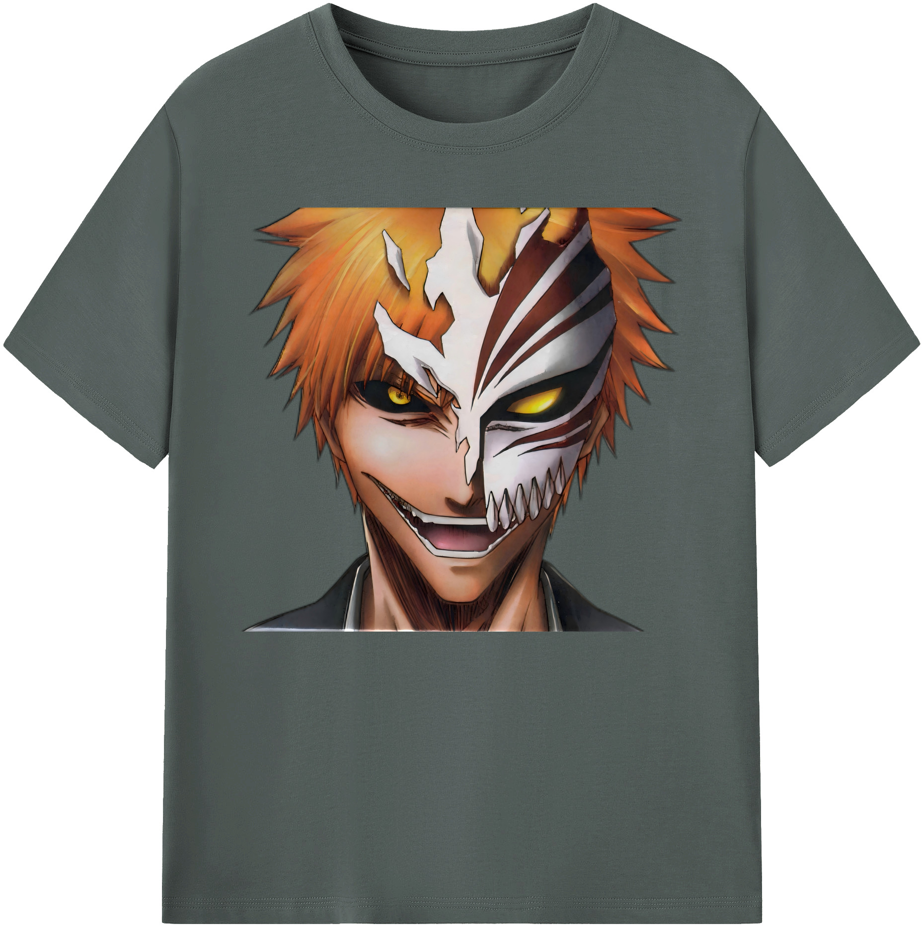 （画像用） ブリーチ 黒崎一護（くろさき いちご）BLEACH Kurosaki Ichigo 綿100％ メンズ半袖Tシャツ｜肌触りやわらか＆通気性